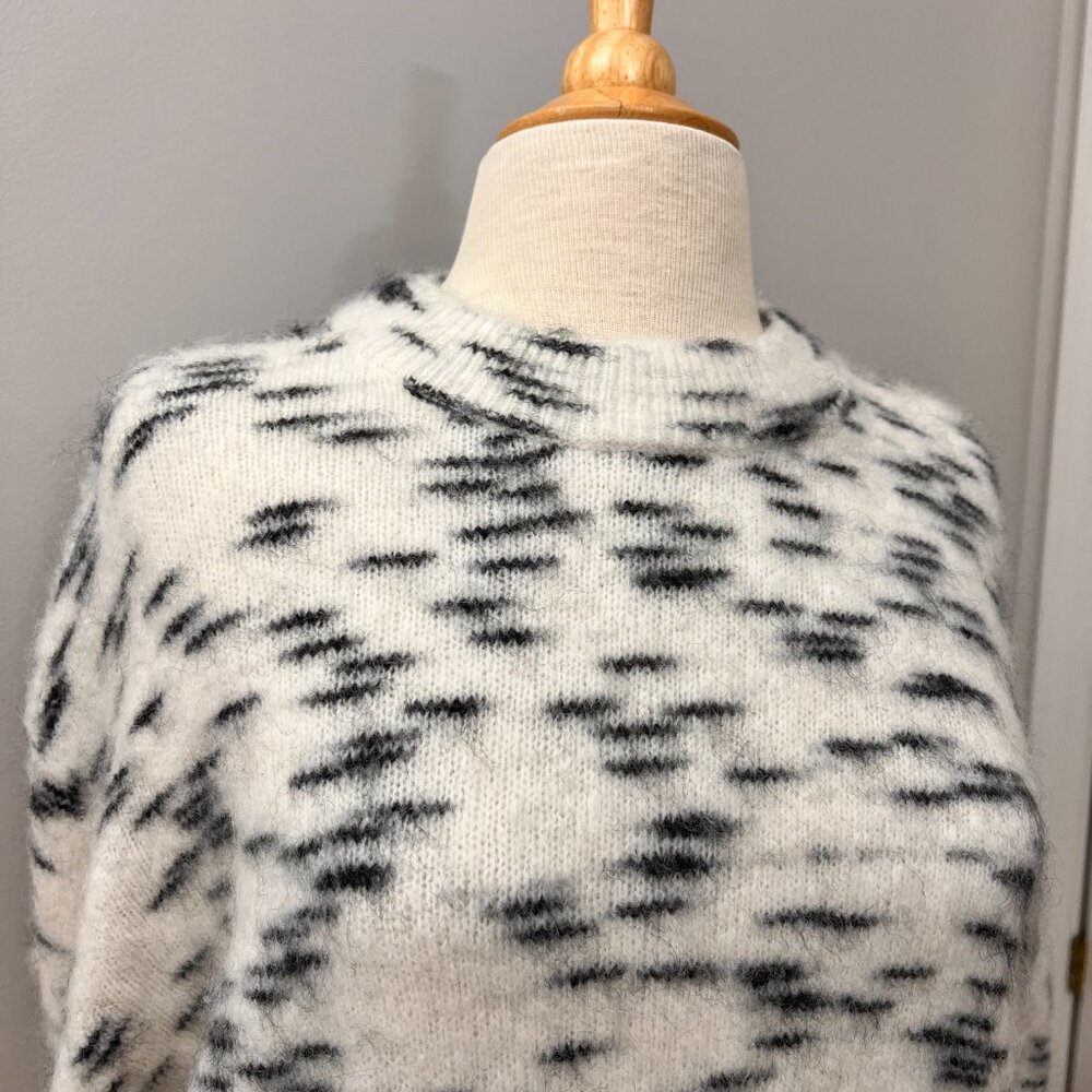 Acne Studios Black White Wool Mohair Blend Sweater Sz M - Picture 2 of 10